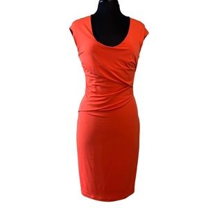 GRAHAM & SPENCER Dress Red Knit Large Sleeveless Ruched